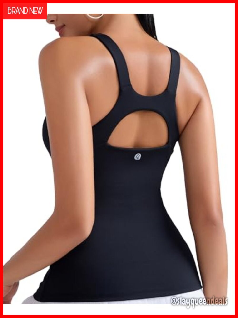 Workout Tank Top with Built in Bra Padded Strappy Back Yoga Crop